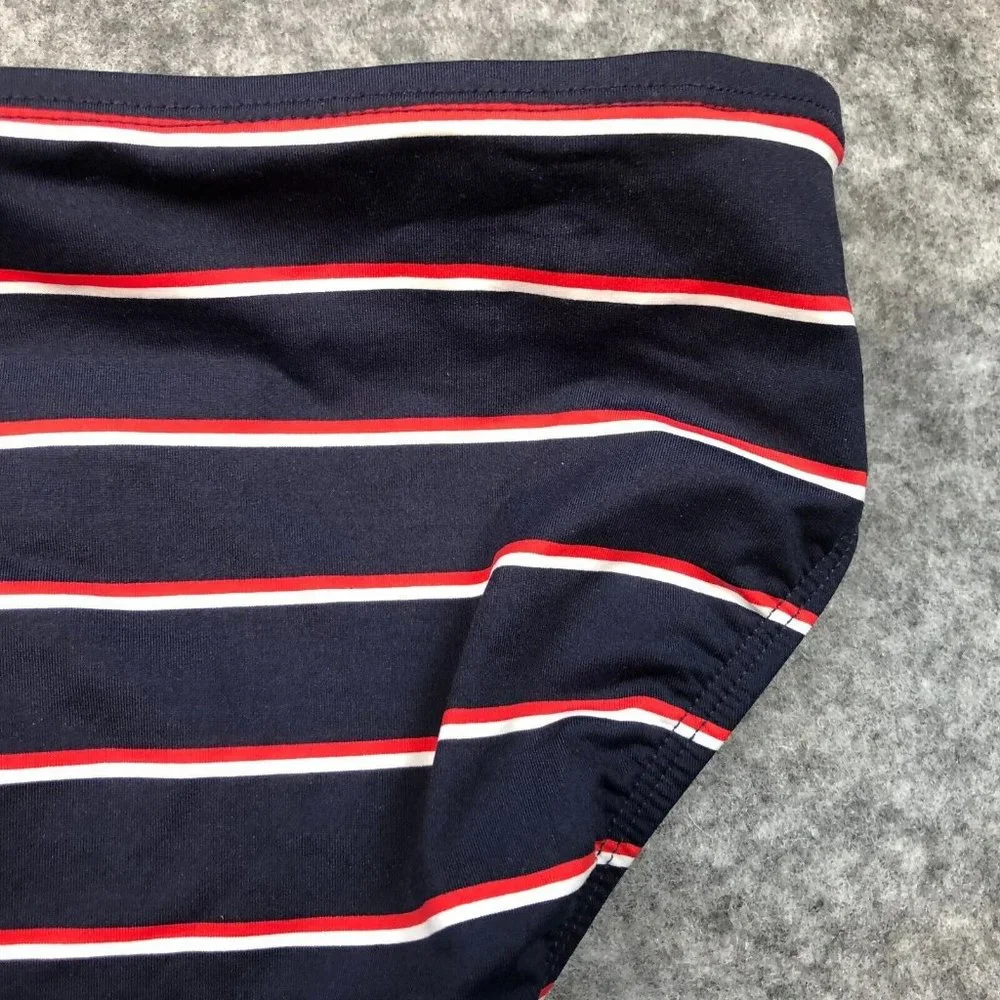Lauren Ralph Lauren Bikini Bottom 6 Logo Hardware Hipster Patriotic Stripe Blue - Picture 8 of 10